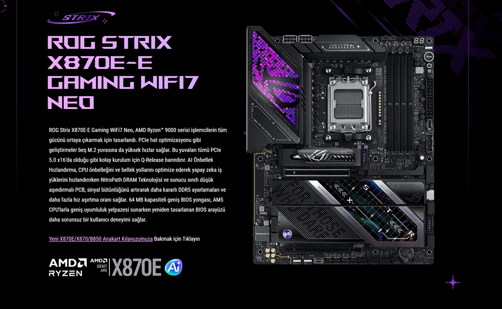 ROG STRIX X870E-E GAMING WIFI7 NEO ROG STRIX X870E-E GAMING WIFI7 NEO