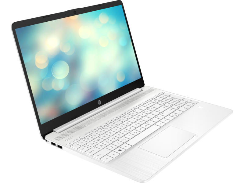 19C1 - HP 17-inch Laptop PC (15, Touch, Snowflake White, HD cam, no ODD, FPR) Freedos, Right facing