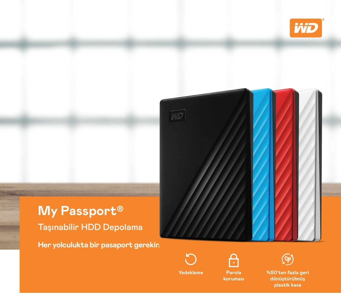 WD WDBR9S0060BBK-WESN MyPassport 6TB 2,5" USB3.2, Taşınabilir, Harici HDD, Siyah, (Türkiye Distribütörü Garantili) 1 MPW 25 060