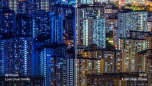 G&ouml;z&uuml; rahatsız etmeyen, verimli LowBlue Modu