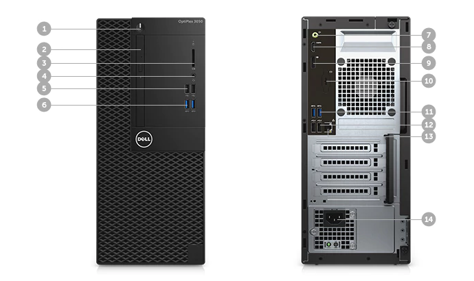 Dell OptiPlex 3050MT Masaüstü Bilgisayar Portları