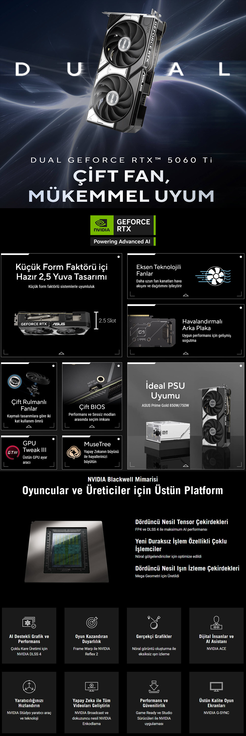 ASUS Dual GeForce RTX&trade; 5060 Ti 8GB GDDR7