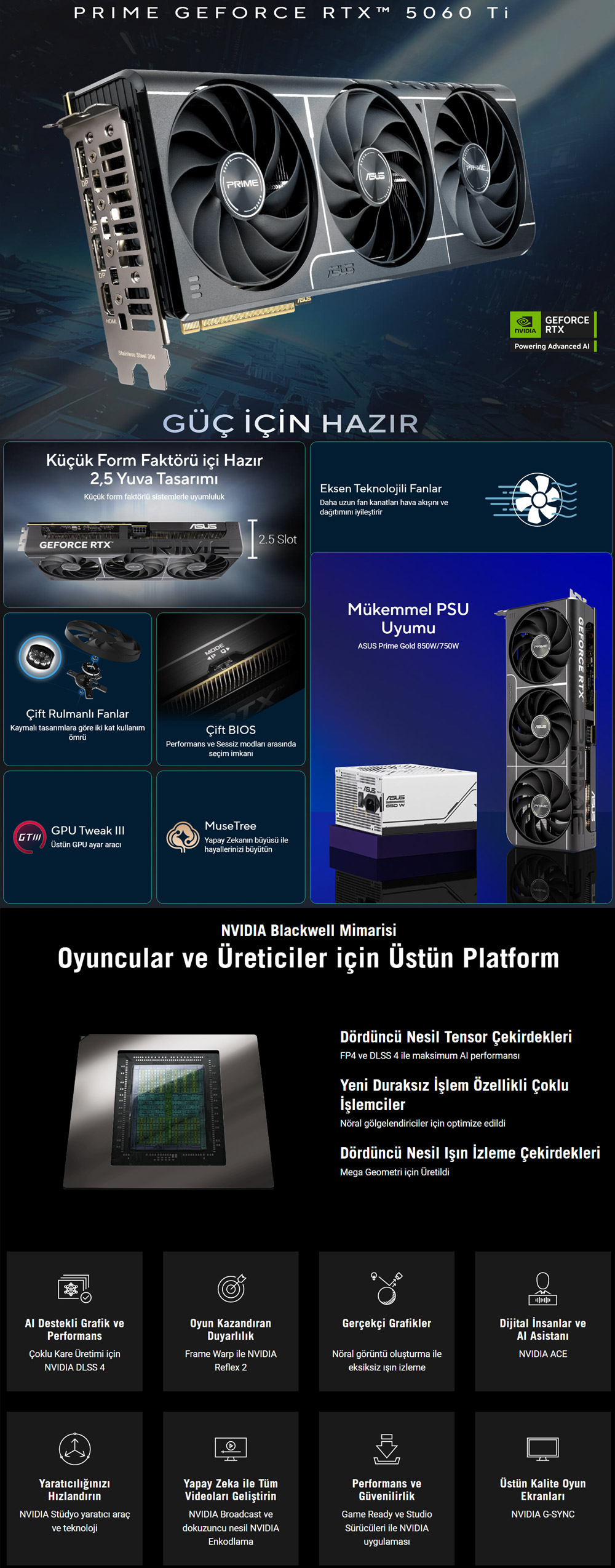ASUS PRIME GeForce RTX™ 5060 Ti 16GB GDDR7 OC Edition