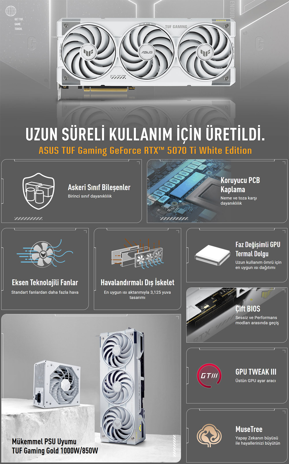 ASUS TUF Gaming GeForce RTX™ 5070 Ti 16GB GDDR7 White OC Edition