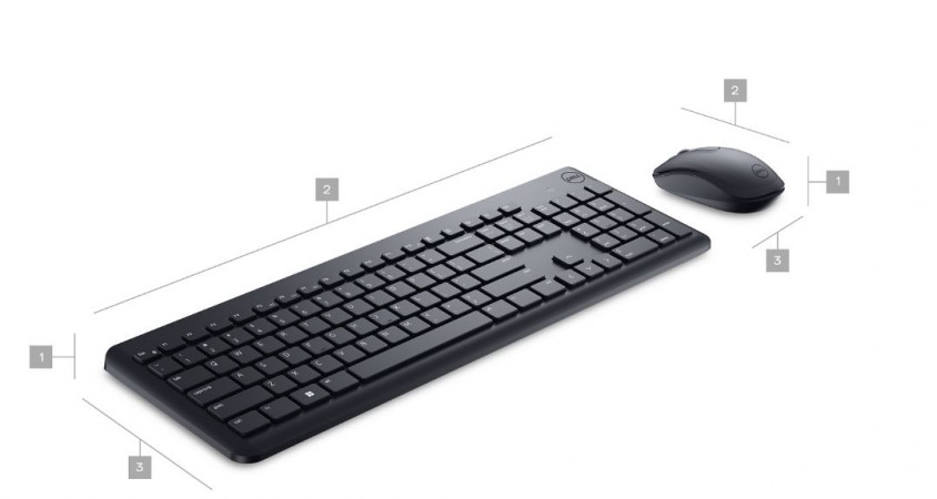 Dell KM3322W Klavye Mouse Set