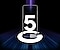 Galaxy A52s 5G seen from the front with 5G on the display. Colorful streaks of light surround it to represent fast 5G speeds.