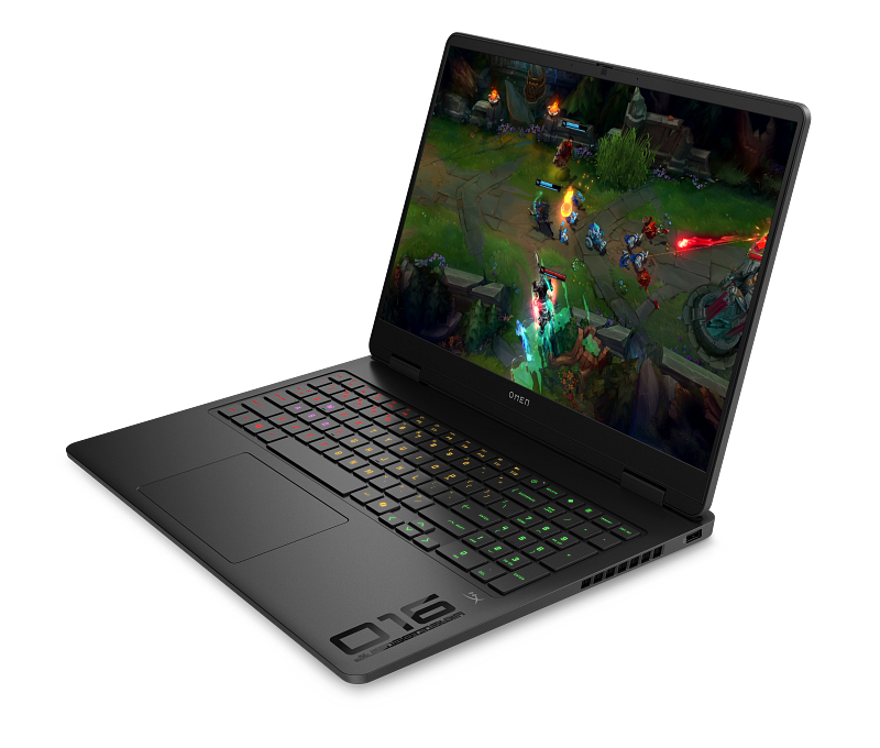 25C1 OMEN MAX 16 Thin Gaming Laptop PC Shadow Black NT nonFPR 4-Zone LoL Art Screen Core Set FrontLeft WhiteBG