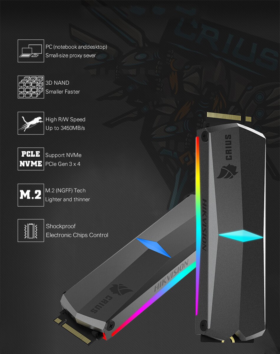 Hikvision HikStorage SSD RGB 256GB 512GB 1TB M.2 ngff Nvme Pcie dahili kat  hal diski SSD 2280 dizst bilgisayar iin masast TLC Disk| | - AliExpress