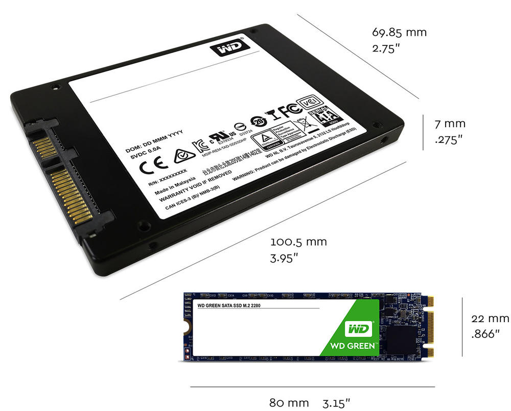 WD Green Katı Hal Sürücü | Teknik Özellikler