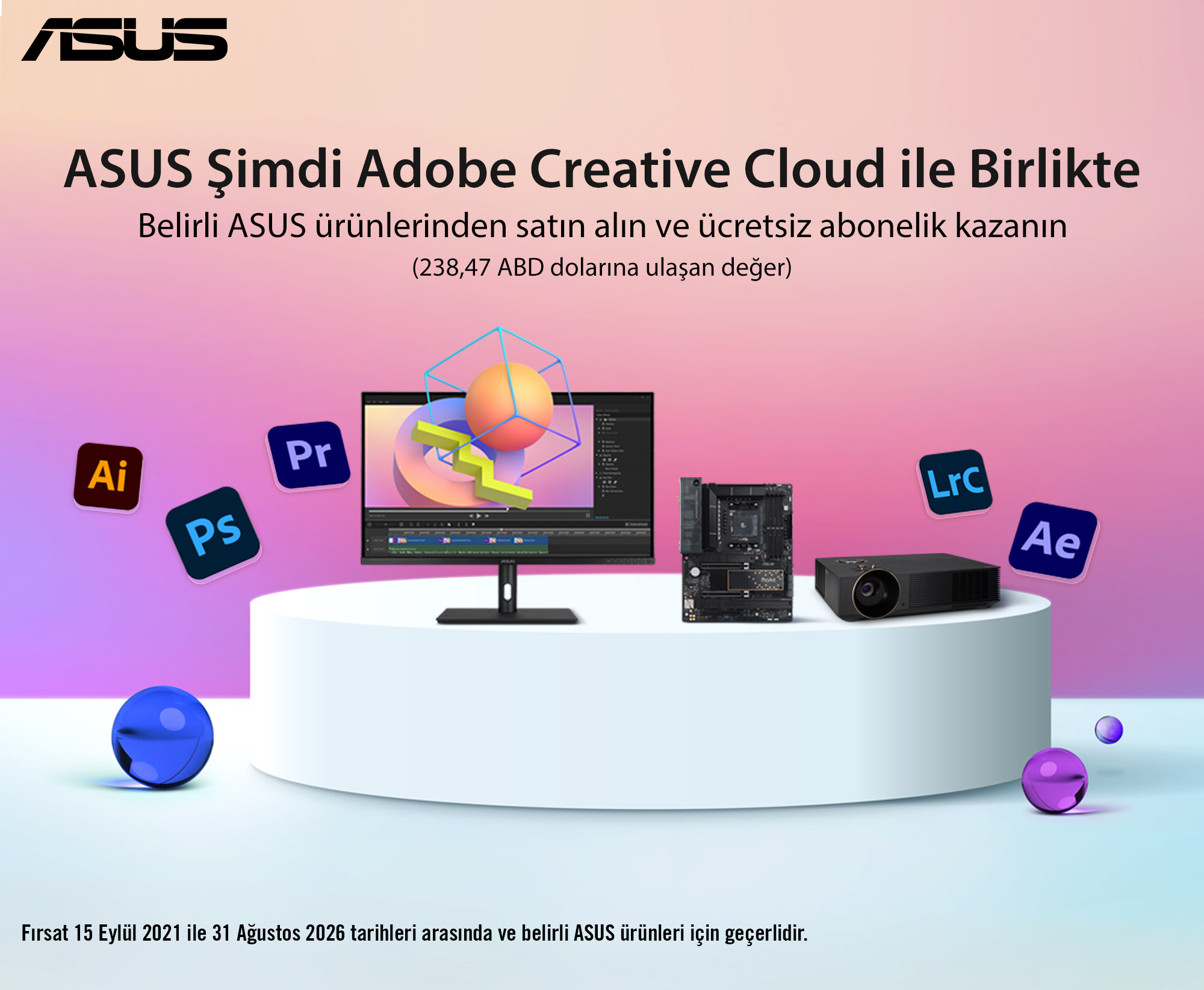 ASUS ŞİMDİ ADOBE CREATIVE CLOUD İLE BİRLİKTE ASUS TUF Gaming VG27AQML5A Gaming Monitör H19