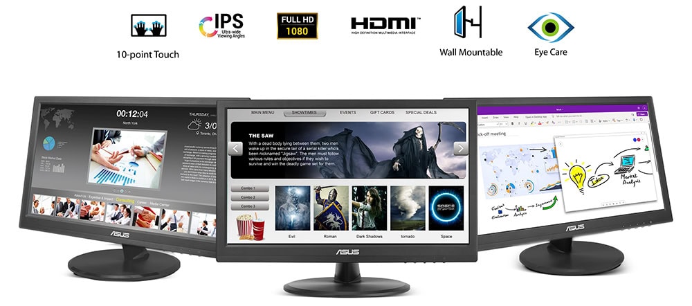 VT169HE ASUS VT169HE 15.6 inç 60Hz 5ms Full HD IPS Dokunmatik Monitör h3